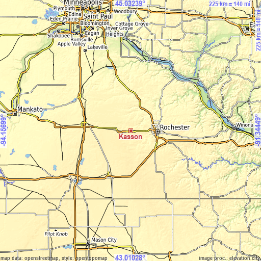 Topographic map of Kasson