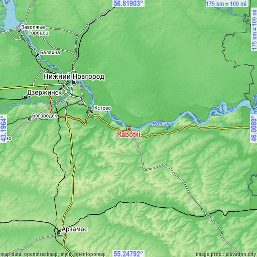 Topographic map of Rabotki