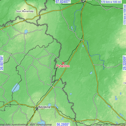 Topographic map of Pytalovo