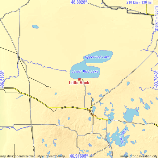 Topographic map of Little Rock