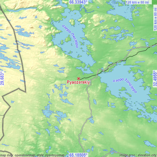 Topographic map of Pyaozerskiy