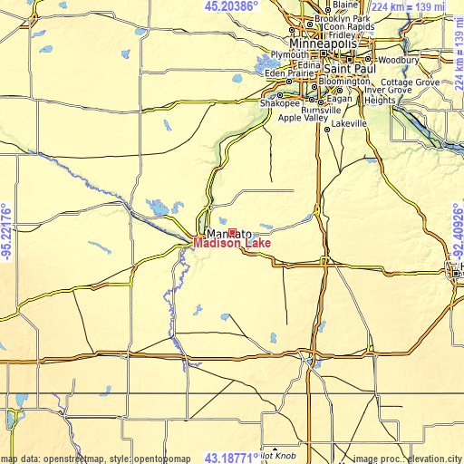 Topographic map of Madison Lake