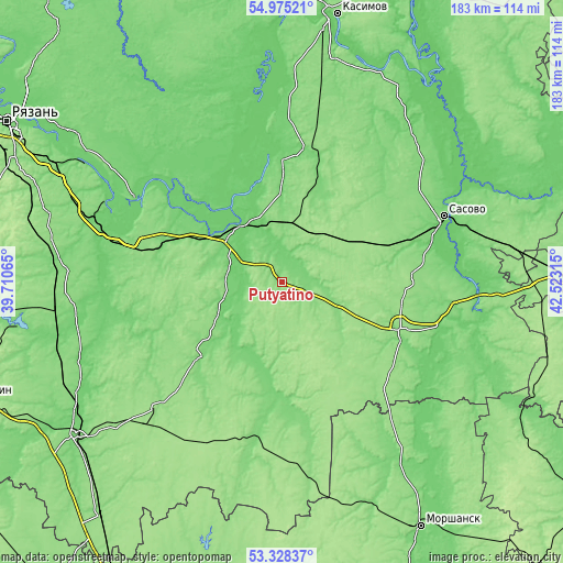 Topographic map of Putyatino
