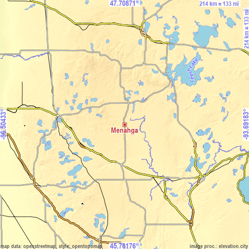 Topographic map of Menahga