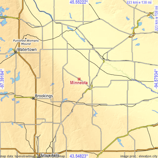 Topographic map of Minneota