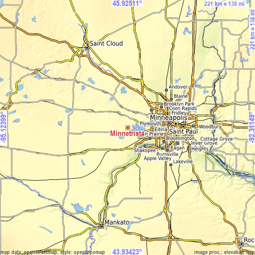 Topographic map of Minnetrista