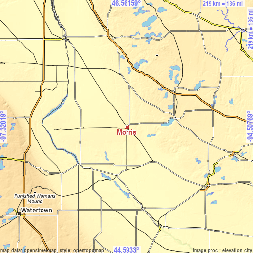 Topographic map of Morris