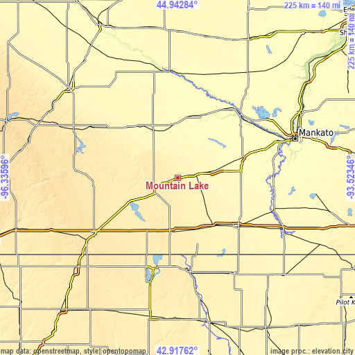 Topographic map of Mountain Lake