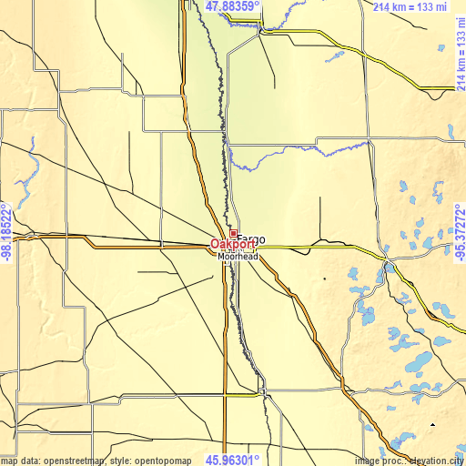 Topographic map of Oakport