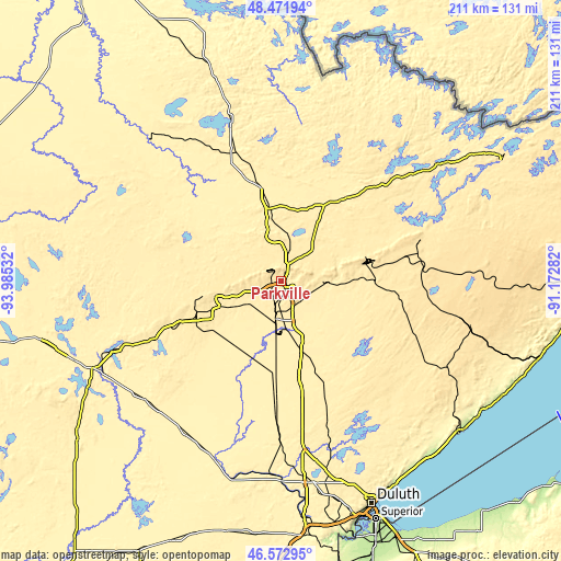 Topographic map of Parkville