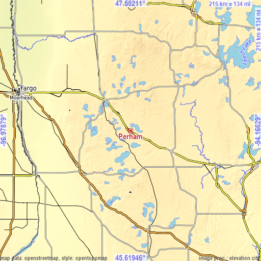 Topographic map of Perham