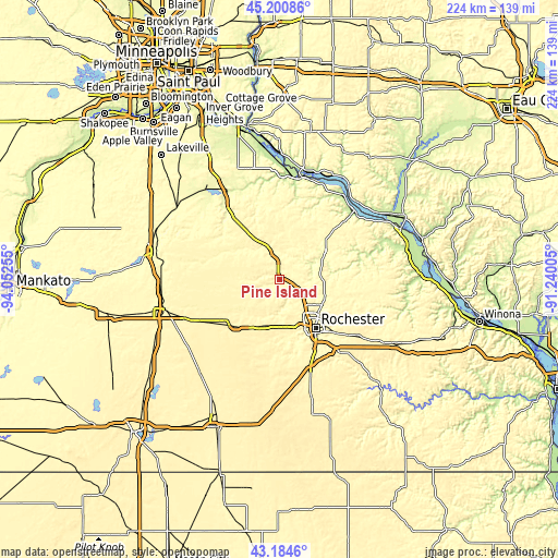 Topographic map of Pine Island