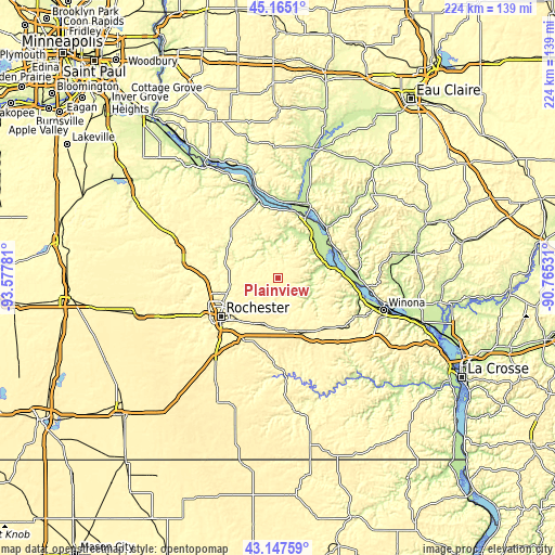 Topographic map of Plainview