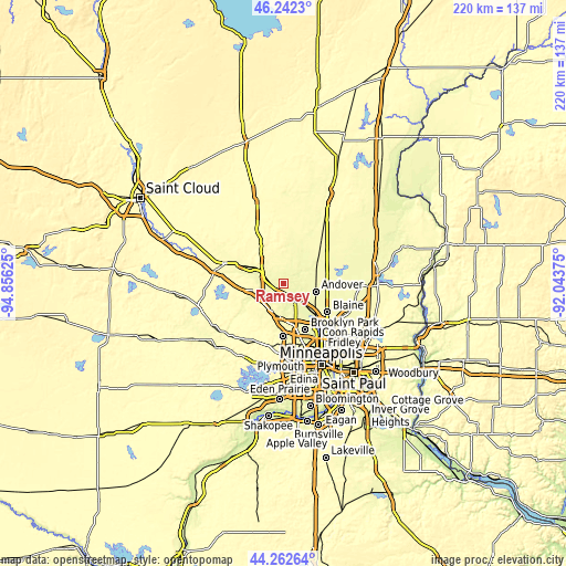 Topographic map of Ramsey