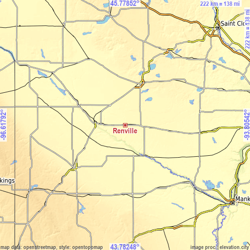 Topographic map of Renville