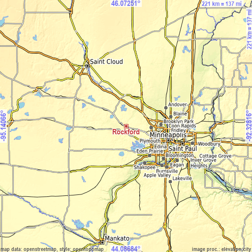 Topographic map of Rockford