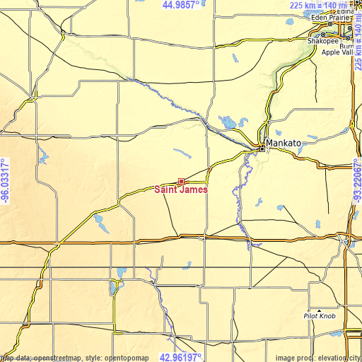 Topographic map of Saint James