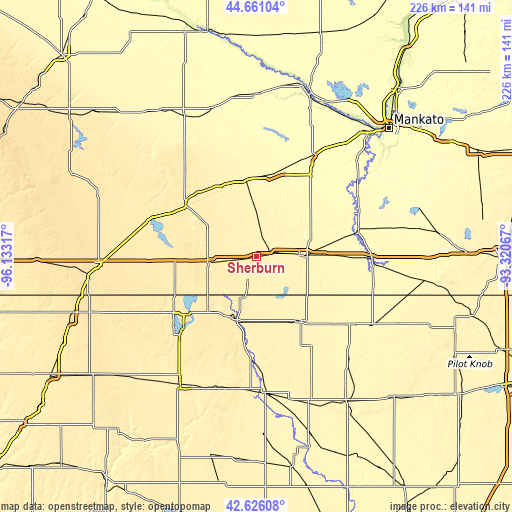 Topographic map of Sherburn