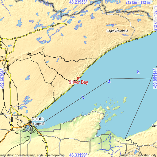 Topographic map of Silver Bay