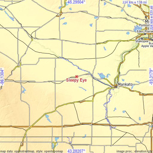 Topographic map of Sleepy Eye