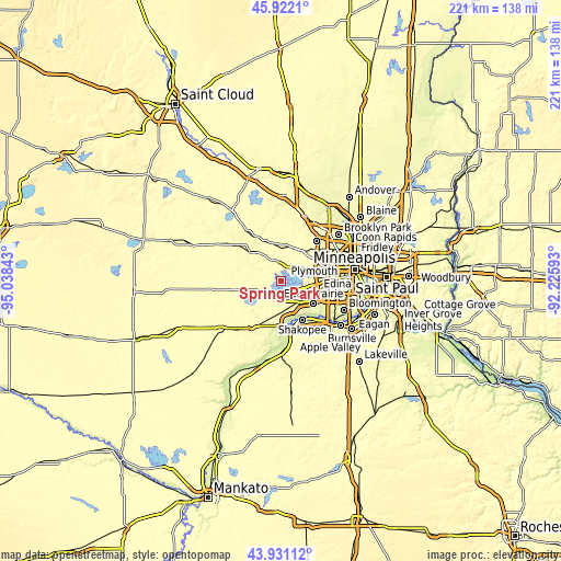 Topographic map of Spring Park