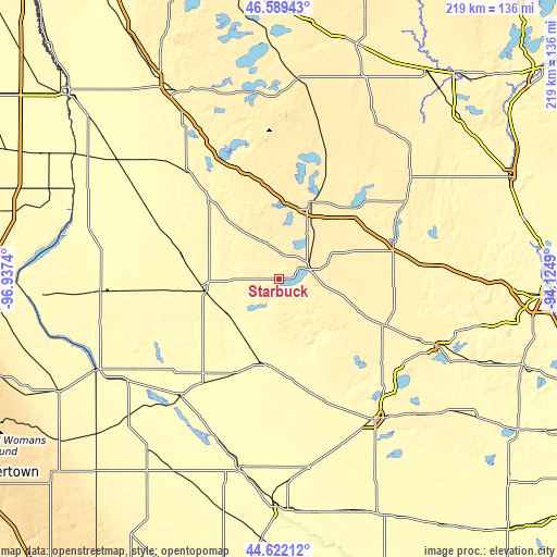 Topographic map of Starbuck