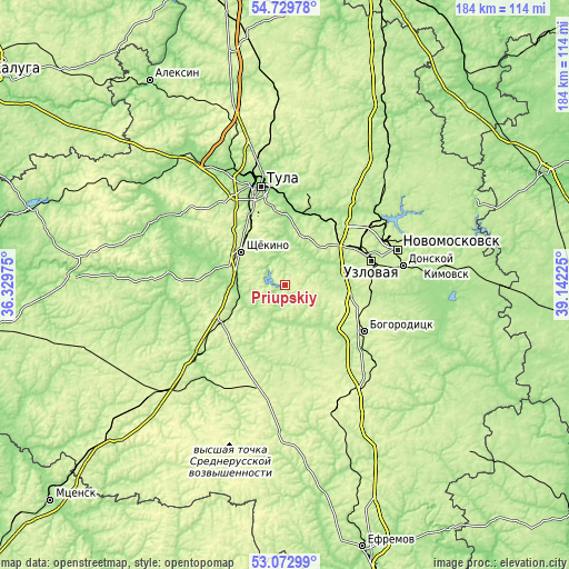 Topographic map of Priupskiy
