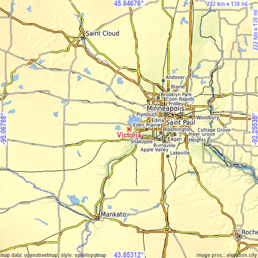 Topographic map of Victoria