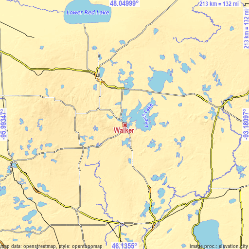 Topographic map of Walker