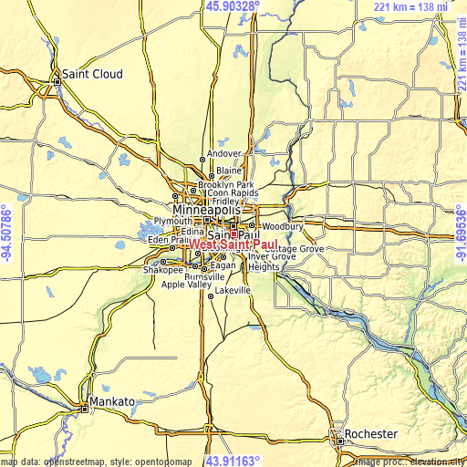 Topographic map of West Saint Paul