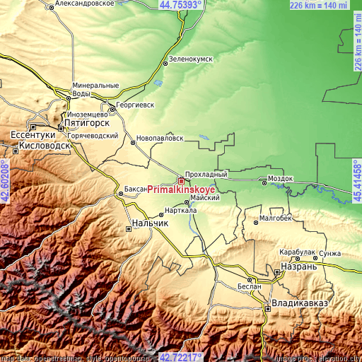 Topographic map of Primalkinskoye