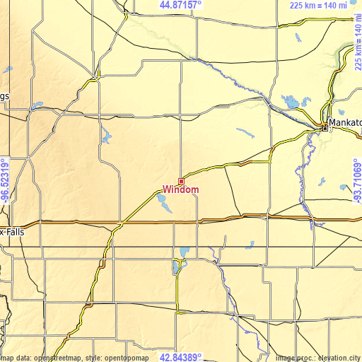 Topographic map of Windom