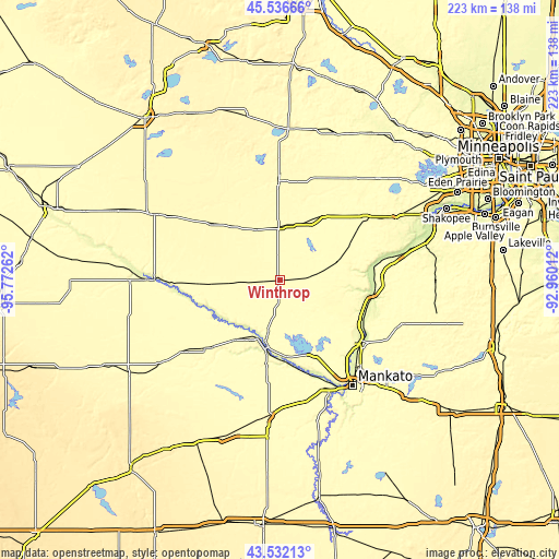 Topographic map of Winthrop