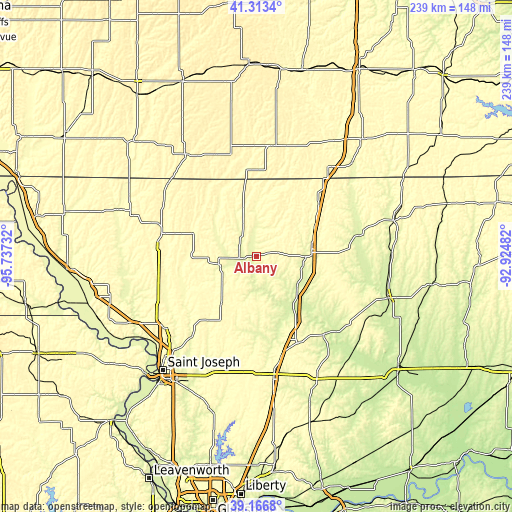 Topographic map of Albany