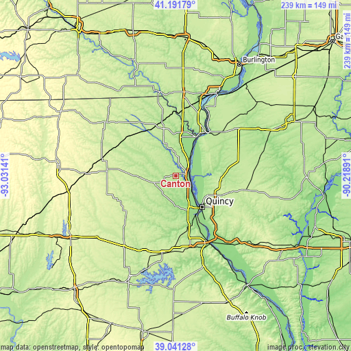 Topographic map of Canton