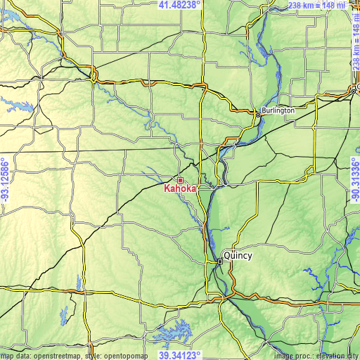 Topographic map of Kahoka