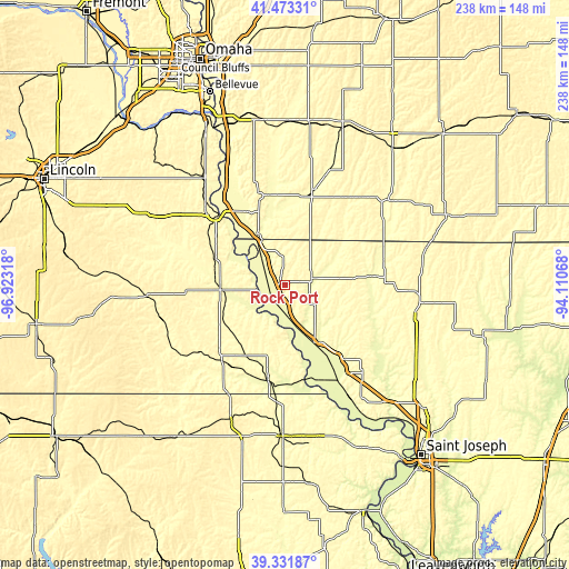 Topographic map of Rock Port