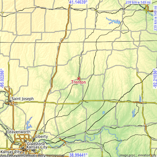 Topographic map of Trenton