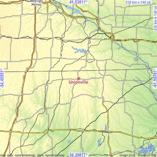 Topographic map of Unionville