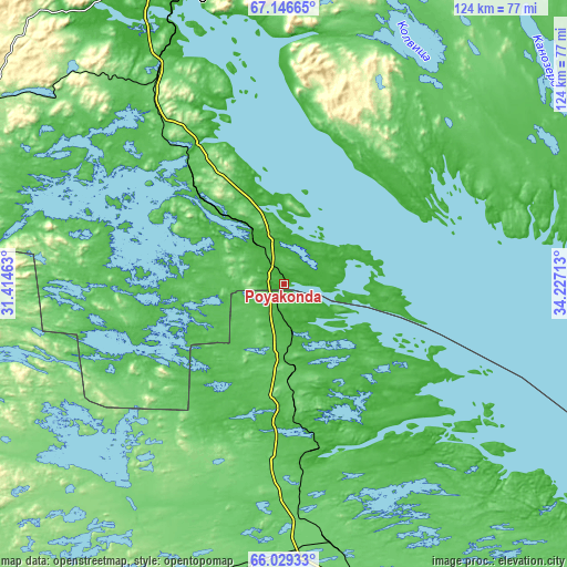 Topographic map of Poyakonda