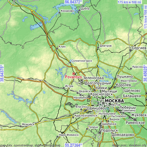 Topographic map of Povarovo