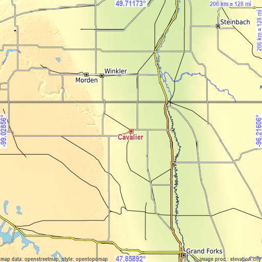 Topographic map of Cavalier