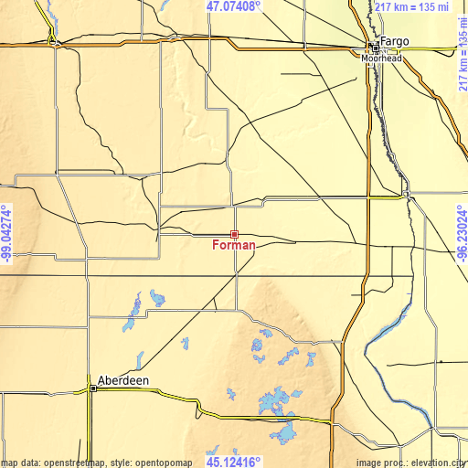 Topographic map of Forman