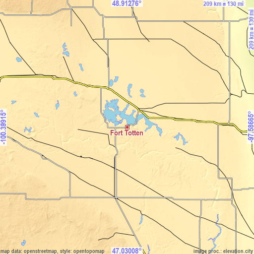 Topographic map of Fort Totten