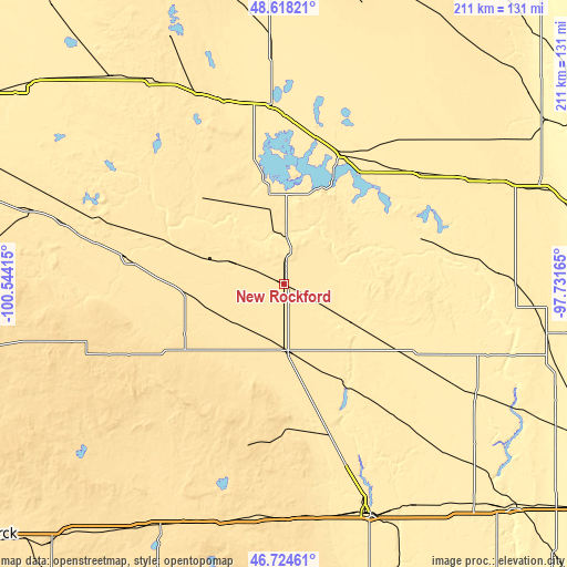 Topographic map of New Rockford