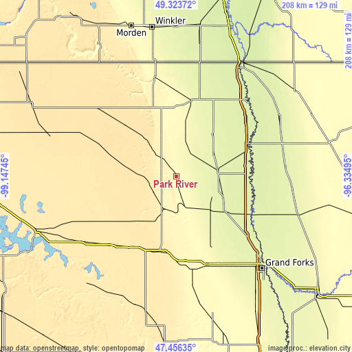 Topographic map of Park River