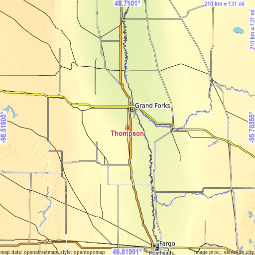 Topographic map of Thompson