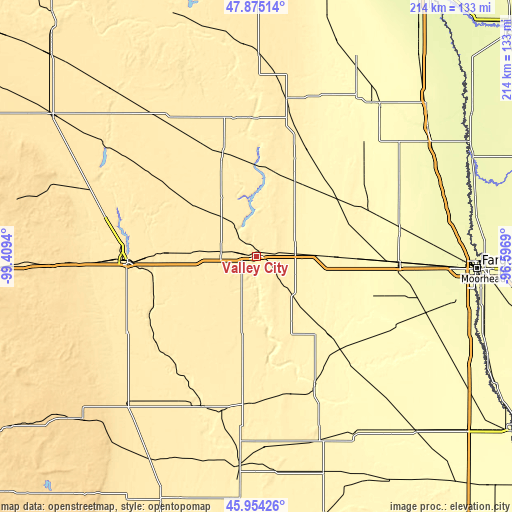 Topographic map of Valley City