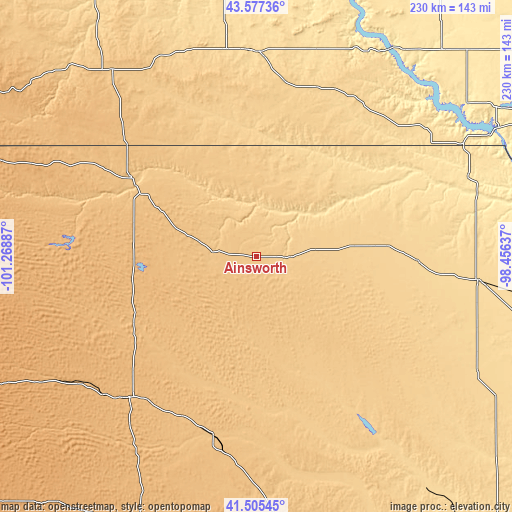 Topographic map of Ainsworth