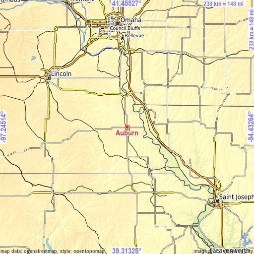 Topographic map of Auburn